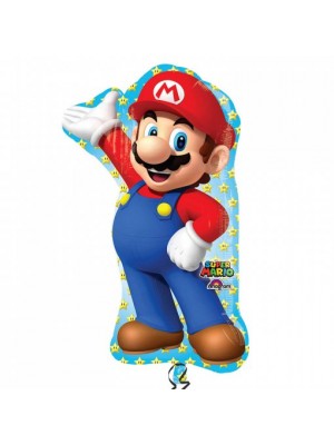 BALÃO METALIZADO GRANDE SUPER MARIO 18"